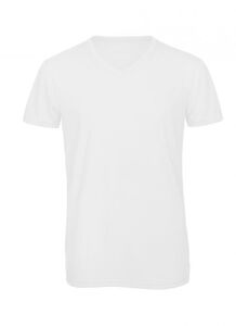 B&C BC057 - Camiseta Cuello V Tri-Blend Para Hombre TM057 Blanco