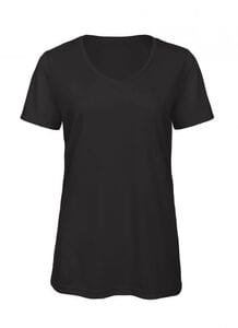 B&C BC058 - Camiseta Cuello V Tri-Blend Para Mujer TW058 Negro