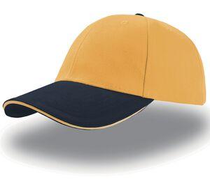 Atlantis AT003 - gorra sándwich de 6 paneles Yellow / Navy