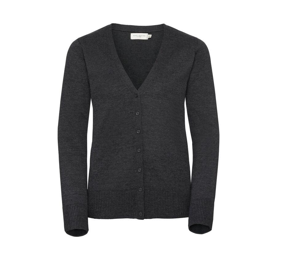 Russell Collection JZ715 - Suéter Cardigan Knitted Cuello V