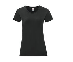 Fruit of the Loom SC151 - Iconic T Mujer Negro