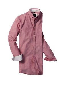 Russell Collection RU920M - CAMISA HOMBRE OXFORD ALGODÓN BIO Oxford Red/Cream
