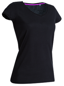 Stedman STE9130 - Camiseta Cuello Pico Mujer Megan Black Opal