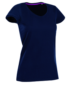 Stedman STE9130 - Camiseta Cuello Pico Mujer Megan Marina Blue