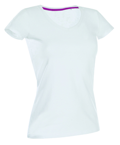 Stedman STE9710 - Camiseta Cuello Pico Mujer Claire SS Blanco