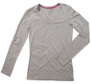 Stedman STE9720 - Camiseta Manga Larga Mujer Claire LS  Grey Heather