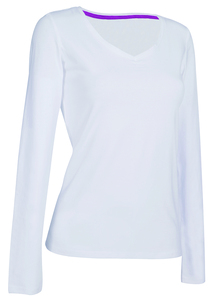 Stedman STE9720 - Camiseta Manga Larga Mujer Claire LS  Blanco