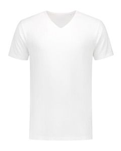 Lemon & Soda LEM1135 - Camiseta en V Cuello Fino Algodón Elastano Blanco