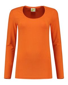 Lemon & Soda LEM1267 - Camiseta de la Trampa Cot/Elast LS para Ella Naranja