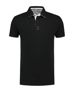 Lemon & Soda LEM3562 - Polo Contrast Cot/Elast SS paral Black/WH