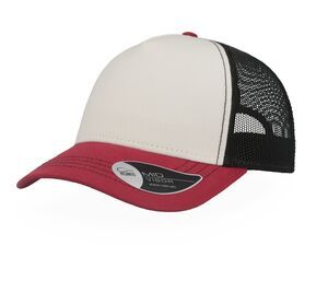 Atlantis AT180 - Gorra de rapero de lona de algodón White / Burgundy / Black