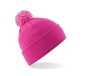 Beechfield BF450B - Gorro infantil con pompón Fuchsia / Off White