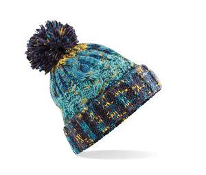 Beechfield BF486 - Gorro sacacorchos con pompón Marine Splash