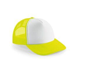 Beechfield BF645 - Gorra visera Vintage Snapback Trucker Fluorescent Yellow / White