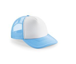 Beechfield BF64B - Gorra visera Junior Vintage Snapback Trucker Sky Blue / White