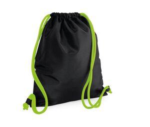 Bag Base BG110 - Bolsa Gymsac Premium Black/ Lime Green