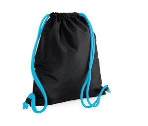 Bag Base BG110 - Bolsa Gymsac Premium Black/ Surf Blue