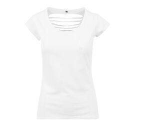 Build Your Brand BY035 - Camiseta de mujer con espalda lacerada BY035 White