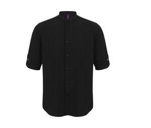 Henbury HY592 - Camisa de hombre con cuello mandarín HY592 Black