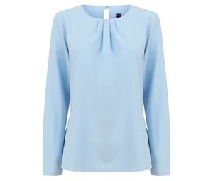 Henbury HY598 - Blusa de manga larga para mujer HY598 Azul claro