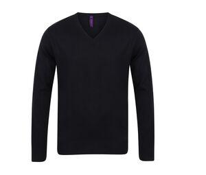 Henbury HY720 - Suéter con cuello de pico para hombre HY720 Black