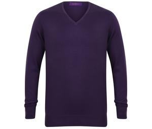 Henbury HY720 - Suéter con cuello de pico para hombre HY720 Purple