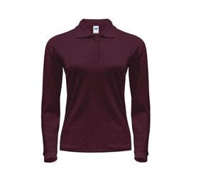 JHK JK216 - Polo de manga larga para mujer 200 Burgundy