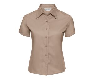 Russell Collection JZ17F - Camisa Classic Twill para mujer Caqui