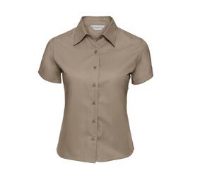 Russell Collection JZ17F - Camisa Classic Twill para mujer Zinc