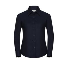 Russell Collection JZ32F - Camisa Manga Larga Easy Care Oxford Bright Navy