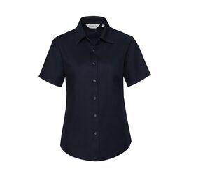 Russell Collection JZ33F - Camisa Manga Corta Easy Care Oxford Bright Navy
