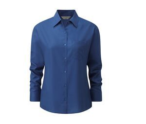 Russell Collection JZ34F - Camisa PopelÍn Para Mujer Real Azul