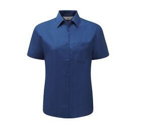 Russell Collection JZ35F - Camisa PopelÍn Para Mujer Real Azul