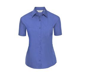 Russell Collection JZ35F - Camisa PopelÍn Para Mujer Corporate Blue