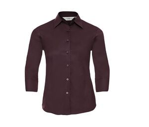 Russell Collection JZ46F - Camisa de Mangas 3/4 para mujer Port / Plum