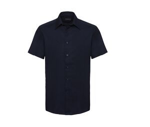 Russell Collection JZ923 - Camisa manga corta Oxford para hombre Bright Navy