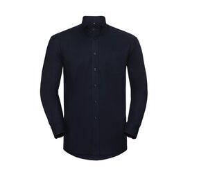 Russell Collection JZ932 - Camisa manga Larga Easy Care Oxford Bright Navy