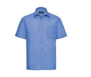 Russell Collection JZ935 - Camisa manga Corta Polycotton Easy Care Poplin Corporate Blue