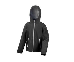 RESULT RS224J - Softshell capuche enfant Negro / Gris