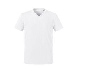 Russell RU103M - Camiseta orgánica de cuello en V para hombres White