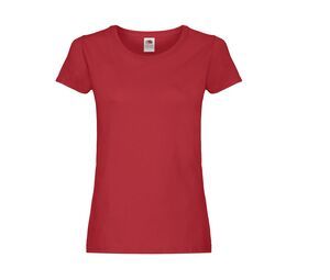 Fruit of the Loom SC1422 - Camiseta mujer cuello redondo Rojo