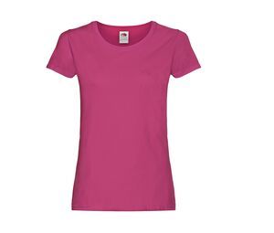 Fruit of the Loom SC1422 - Camiseta mujer cuello redondo Fucsia