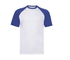 Fruit of the Loom SC237 - Camiseta Baseball Blanco / Azul royal