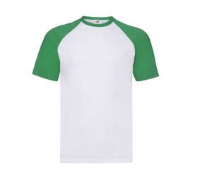 Fruit of the Loom SC237 - Camiseta Baseball White / Kelly