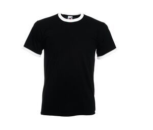 Fruit of the Loom SC245 - Camiseta Ringer para Hombre Black