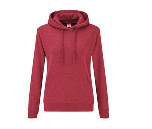 Fruit of the Loom SC269 - Sudadera con capucha para mujer Vintage Heather Red