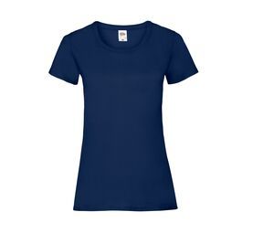 Fruit of the Loom SC600 - Camiseta Slim para Mujer Azul marino