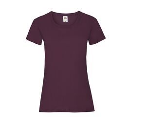 Fruit of the Loom SC600 - Camiseta Slim para Mujer Burgundy