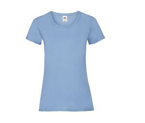 Fruit of the Loom SC600 - Camiseta Slim para Mujer Azul cielo