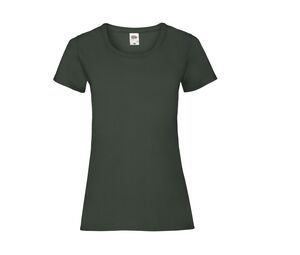 Fruit of the Loom SC600 - Camiseta Slim para Mujer Verde botella